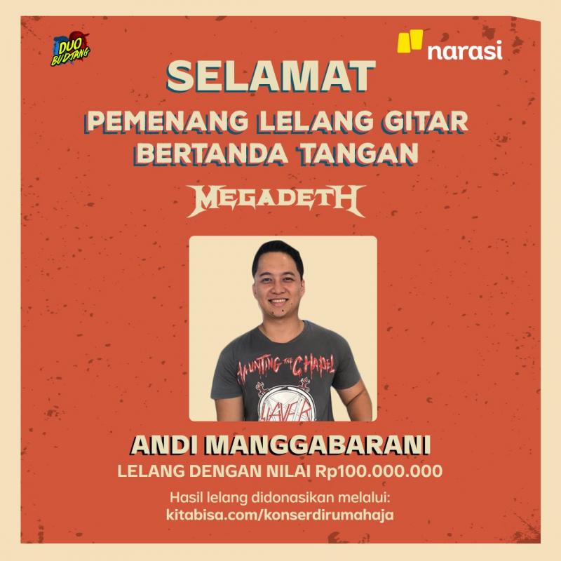 Lelang Gitar Bertanda Tangan Megadeth 