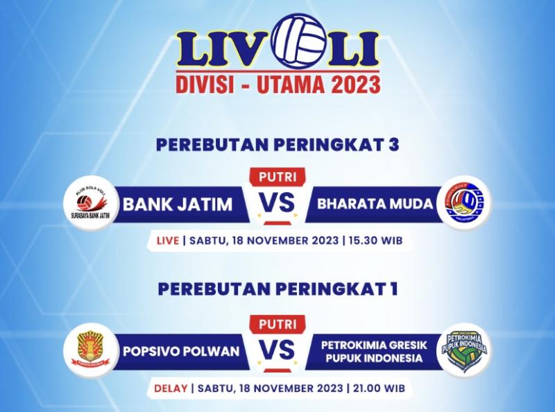 INDONESIA LOLOS KE FINAL FOUR LIVOLI DIVISI UTAMA 2023 MOJI dan Vidio Tayangkan Kejurnas Voli U-17 2023  