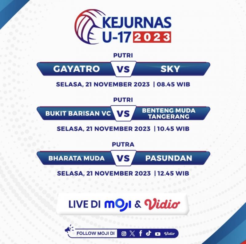 70 KLUB VOLI IKUTI “KEJURNAS U-17 2023”, EKSKLUSIF TAYANG DI MOJI DAN VIDIO