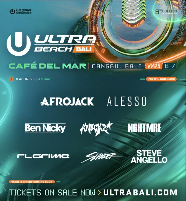 ULTRA Beach Bali 2024 Mengumumkan Lineup Fase Pertama: Ajang Elektronik Tepi Pantai yang Tak Tertandingi