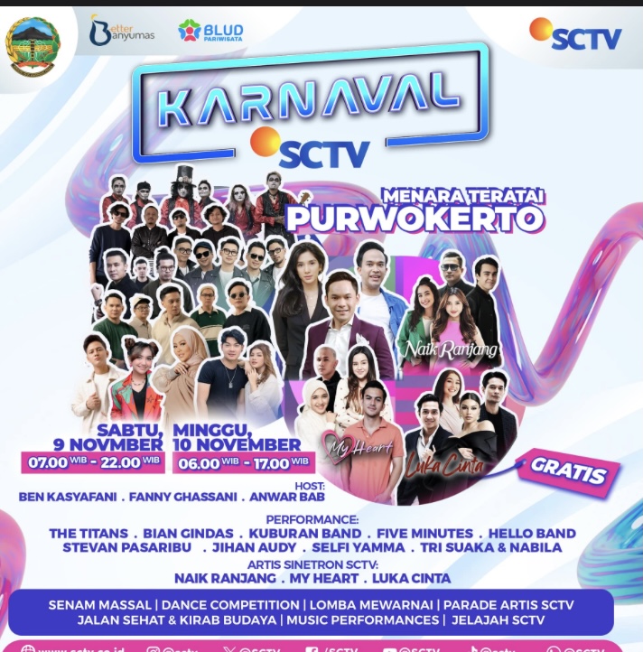  Kemeriahan “KARNAVAL SCTV” Hadir Kembali di Purwokerto dengan Konser dan Aktivitas Off-Air