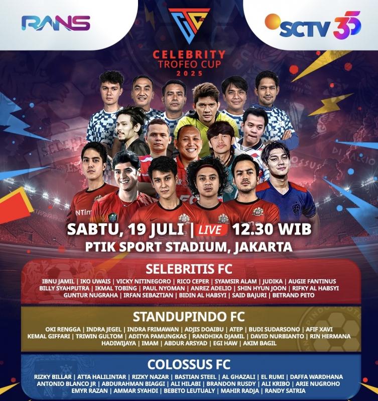 Celebrity Trofeo Cup 2025 Kembali Hadir! Adu Bintang Selebriti dan Mantan Pemain Profesional Siap Guncang PTIK Sport Stadium