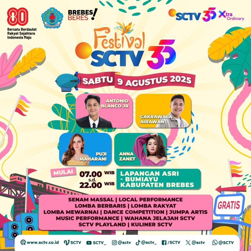  Rayakan Ulang Tahun ke-35, SCTV Gelar Festival Meriah di Brebes dan Subang
