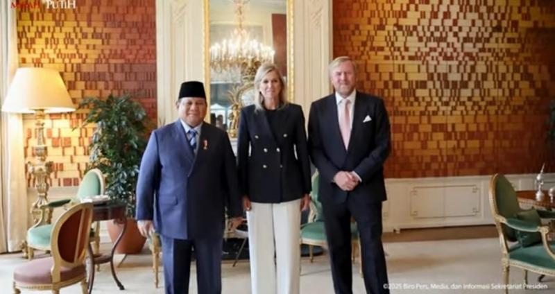  Presiden Prabowo Disambut Resmi Raja Willem-Alexander dan Ratu Máxima di Istana Huis ten Bosch