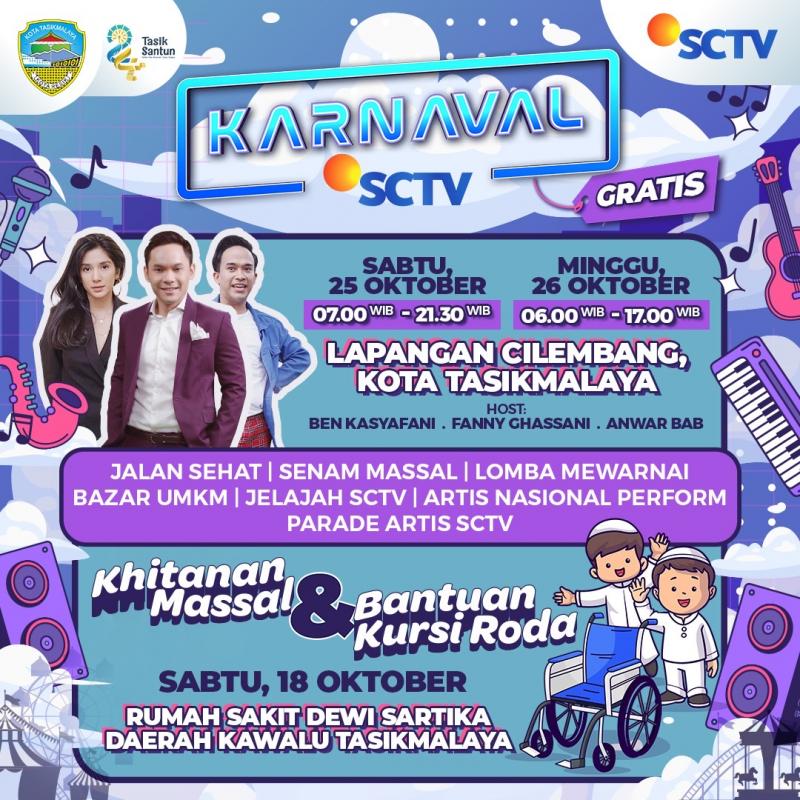 KARNAVAL SCTV 2025 Kembali Hadir di Tasikmalaya, Siap Hiburan Spektakuler Selama Dua Hari!