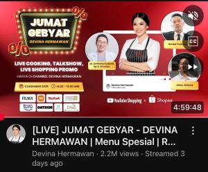 Chef Devina Hermawan Hadirkan “Jumat Gebyar” Episode 3: Live Cooking, Hiburan, dan Pemberdayaan UMKM dalam Satu Tayangan