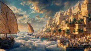  Kota Mesir di Atas Awan Jadi Sensasi Visual, Perpaduan Fantasi Kuno dan Kemewahan Futuristik