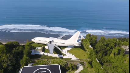  Private Jet Villa Bali, Boeing 737 Bekas Disulap Jadi Vila Mewah di Atas Tebing Uluwatu